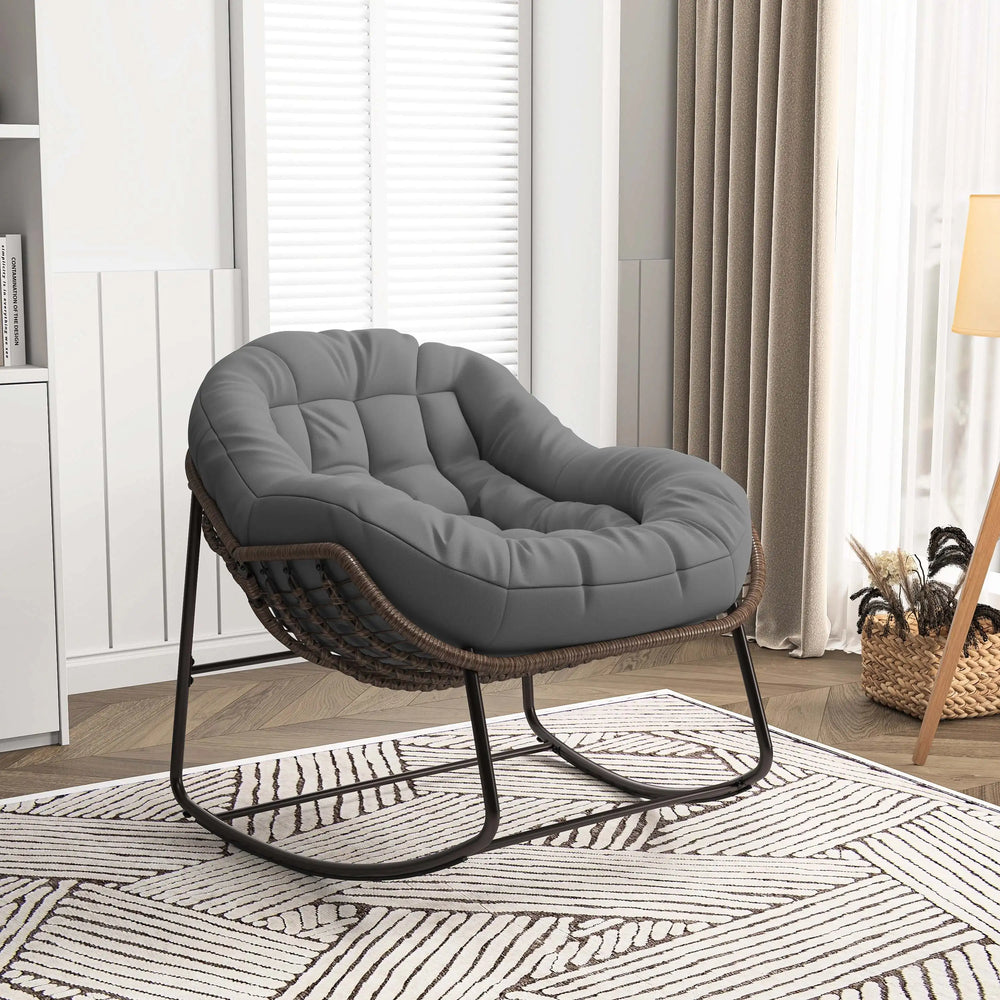 Fauteuil à Bascule Ergonomique en Rotin.