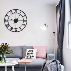Horloge Murale Design en Fer Forgé – Chiffres Romains Sculptés 40 cm