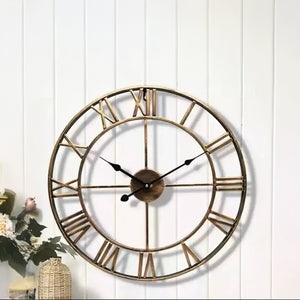 Horloge Murale Design en Fer Forgé – Chiffres Romains Sculptés 40 cm